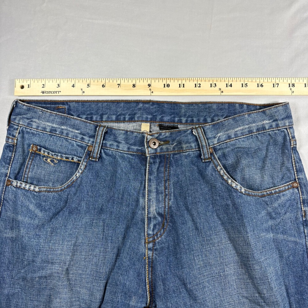 O'Neill Jeans Mens 36x31 Y2K Bootcut Blue Surf Skate Denim Distressed Vintage - Picture 5 of 10